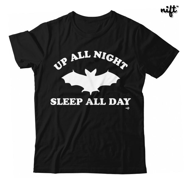 Up All Night Sleep All Day Halloween Bat UNISEX T-shirt by NIFTshirts